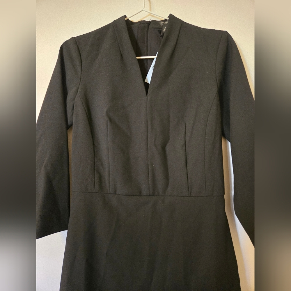 NWT Ann Taylor Sleeved, Lined Black Tailored Suit Dress - Picture 2 of 8